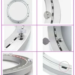 Metal Drejeskiveleje, Rund Drejebase, 360° Roterende, Enkelt Række Kuglelejer, til Kraftig Brug, ø35cm, af DEBUNS
