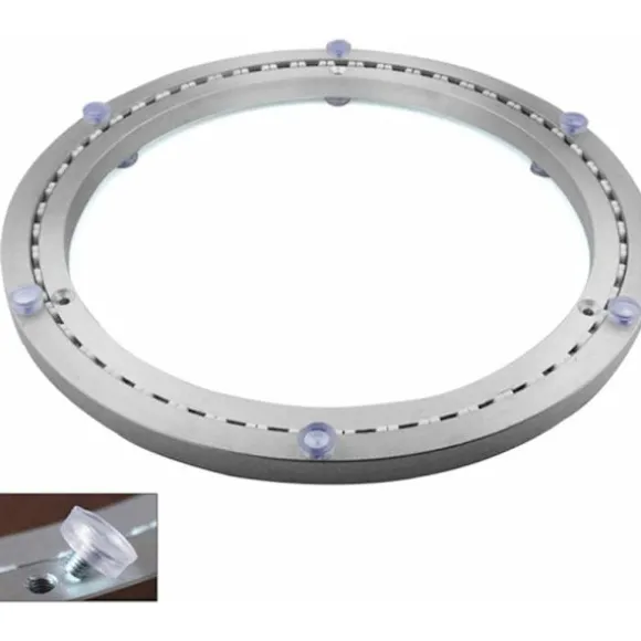 Metal drejeskiveleje, rund drejesokkel, 360° roterbar, enkeltrækkede kuglelejer, til tunge belastninger, ø35cm