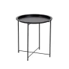 Metal Sidebord, vandafvisende med buet kantdesign, sammenklappeligt, letvægts sidebord til indendørs og udendørs rum, rustfri konstruktion