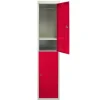 Metal Skab - Rød - 2 Døre - 45 x 38 x 180 cm - 3 Enheder