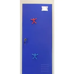 Metallic Skab - Gym Garderobe - 2 Døre - 45 x 38 x 180 cm - Blå