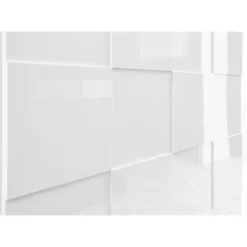 MILANO skænk - Blank hvidlakeret indretning - 2 låger 2 skuffer - L181 x D43 x H84 cm Högblank vit lack