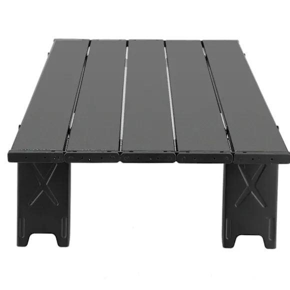 Mini bærbar aluminiumslegering foldebord udendørs camping BBQ picnicbord sort