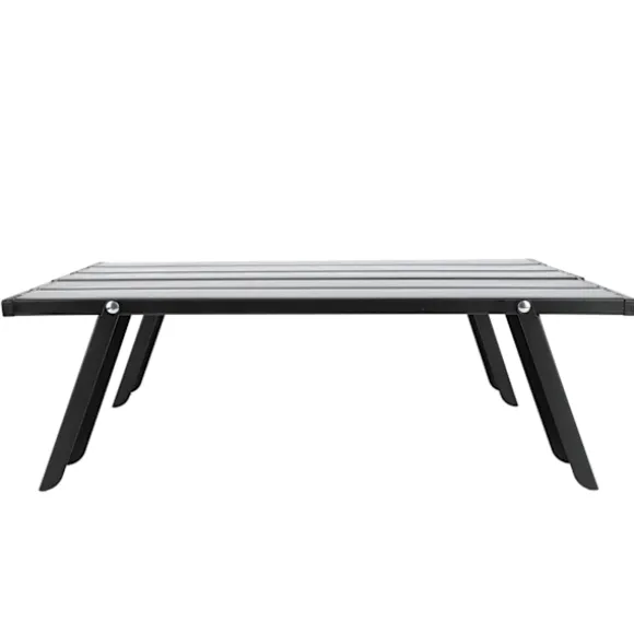Mini bærbar aluminiumslegering foldebord udendørs camping BBQ picnicbord sort