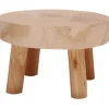 Mini Rund Naturlig Træskammel, Blomsterpottestativ, Haveskammel, - 3,5" Høj Naturligt Træ