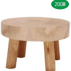 Mini Rund Naturlig Træskammel, Blomsterpottestativ, Haveskammel, - 3,5" Høj Naturligt Træ