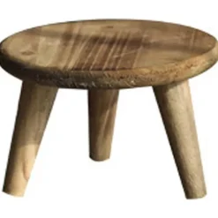 Mini Rund Træskammel Kort Træskammel til Planter Mini Træskammel Display til Hjem Terrasse