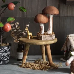 Mini Rund Træskammel Kort Træskammel til Planter Mini Træskammel Display til Hjem Terrasse