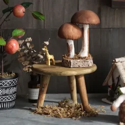 Mini Rund Træskammel Kort Træskammel til Planter Mini Træskammel Display til Hjemme Patio