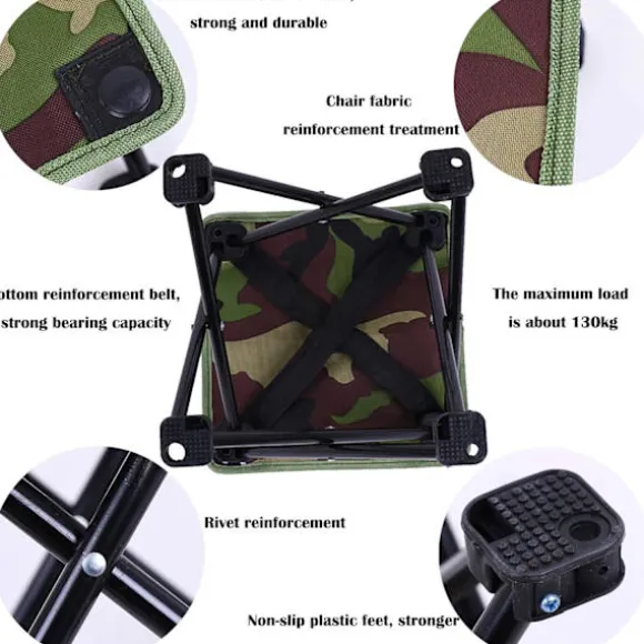 Mini Skammel (29x29x26cm) Camping Stol Sæde Sæde Sammenklappelig Bærbar