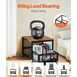 Mini-køleskabsstøtte - DUOKU - YNS-06 - Kapacitet 40 kg - Dimensioner 500x500 mm - Mørkebrun