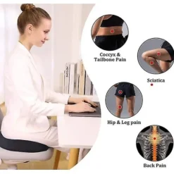 Minneskum Sædepude til Kontorstol Anti-Skrid Sikkerhed Ortopædisk Komfortabel Sædepude Sædepude til Ischias Coccyx Rygsmerter, Hjemmekudde til Ca