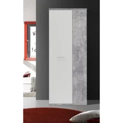 MISCA skoskab - Moderne betoneffekt og mat hvid stil - L 69 cm Betong och vit effekt