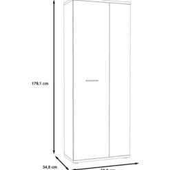 MISCA skoskab - Moderne betoneffekt og mat hvid stil - L 69 cm Betong och vit effekt