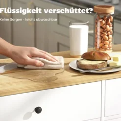Mobil køkkenø, 2 skuffer, krydderirækkel, MDF, hvid