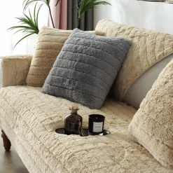 Moderne enkel plys sofapude, universel all-inclusive varm tyk sofaovertræk, tatami karnap pude (Kamel, 70*90)