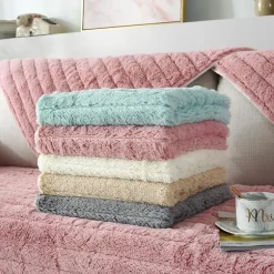 Moderne enkel plys sofasæde, universel all-inclusive varm tyk sofasæde, tatami karnap pude(Kamel, 90*90)