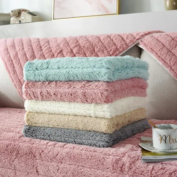 Moderne enkel plys sofasæde, universel all-inclusive varm tyk sofasæde, tatami karnap pude(Kamel, 90*90)