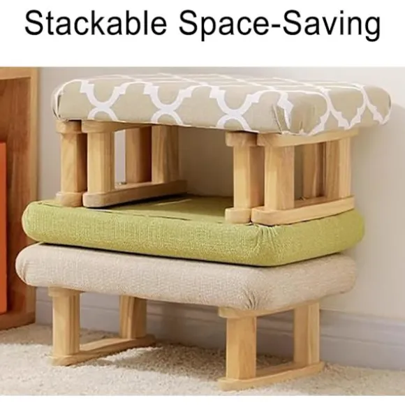 Moderne fodskammel, fodskammel til sofaer, polstret fodskammel, egnet til stuer, soveværelser og kontorer (grøn).