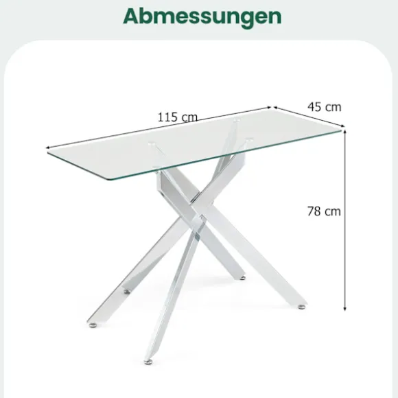 Moderne konsolbord i glas – hærdet glas og metal