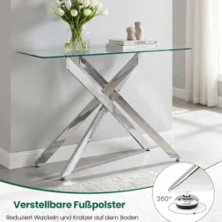 Moderne konsolbord i glas – hærdet glas og metal