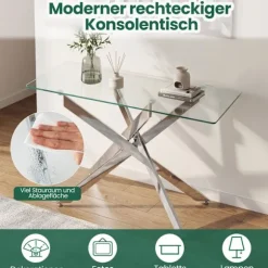 Moderne konsolbord i glas – hærdet glas og metal