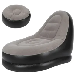 Moderne oppustelig sammenklappelig hvilestol sofa stol med fodskammel til stue balkon have