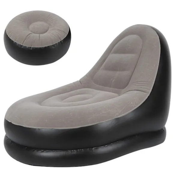 Moderne oppustelig sammenklappelig hvilestol sofa stol med fodskammel til stue balkon have