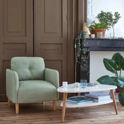 Moderne sofabord, hylde, træben, ModernHome hvid