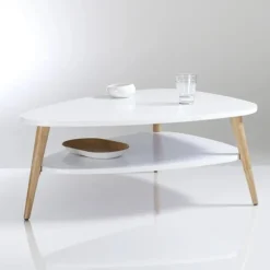 Moderne sofabord, hylde, træben, ModernHome hvid