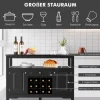 Moderne spisestuebuffet med vinreol og skabe & skuffe 117 x 40,5 x 82,5 cm sort