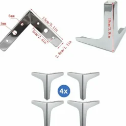 Moderne Trekantede Møbelben Metal Udskiftelige Møbelben Trekantede Møbelben Tv Seng Sofa Fødder Møbelbaser Sofa Bordben Diy St