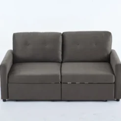 Mørkegrå sofa med skuffeopbevaring: moderne kompakt sofa lavet af slidstærkt stof til stuen Dark Gray