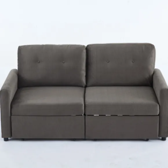 Mørkegrå sofa med skuffeopbevaring: moderne kompakt sofa lavet af slidstærkt stof til stuen Dark Gray