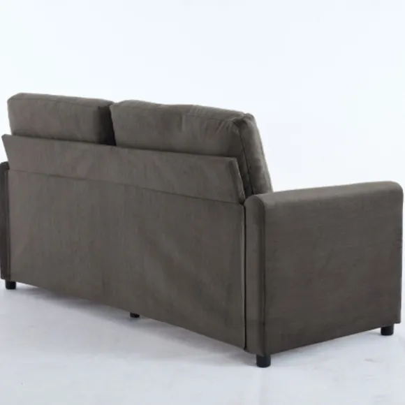 Mørkegrå sofa med skuffeopbevaring: moderne kompakt sofa lavet af slidstærkt stof til stuen Dark Gray