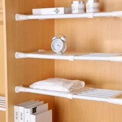 Multifunktionelle teleskophylder, forstærkede gulvmåtter, skridsikre hylder med finish, lagdelte skillevægge, sømfri garderobeskabe 36CM (b