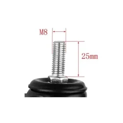 M8x25mm 4 stk. bærende 240 kg vognhjul roterende caster PU møbel pulverudskiftning (uden bremsecastere),--