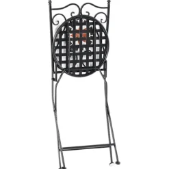 Nancy's Bettendorf Tuinsetgruppe - 3-Delig Mozaiektafel - 2 Opklapbare Stoelen - Metaal - Veelfarvet