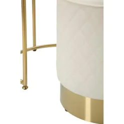 Natbord med skammel, kunstlæder, guldben