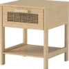 Natbord natbord natur nat kommode med skuffe åben hylde rattan design natur 40 x 40 x 48,4 cm Aosom