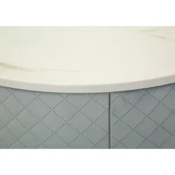 Natbord/Toiletbord med Puff, Lyseblå Velour