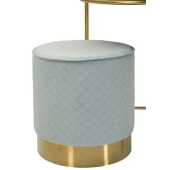 Natbord/Toiletbord med Puff, Lyseblå Velour