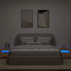 Nattabeller - Eksklusivt Hus - Håndlavet Eg - RGB LED - 2 stk. Håndlavet eg