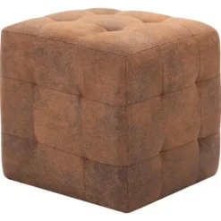Nattabeller - Maison Exclusive - 2 stk - Syntetisk ruskind - 30x30x30 cm - Brun brun
