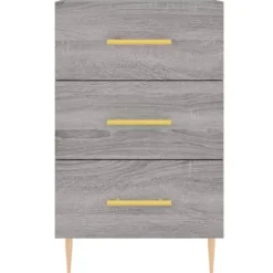 Natteskab - Eksklusiv Hus - Sonoma grå - 40 x 40 x 66 cm - Ingeniørtræ, skuffer Sonoma grå