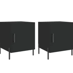 Natteskab - Eksklusivt Hus - Sort - Ingeniørtræ - 40x40x50 cm (sæt af 2) Sort