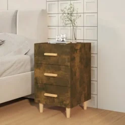 Natteskab - Eksklusivt Hus - Røget Eg - 3 skuffer - Ingeniørtræ 40x40x66 cm Røget eg