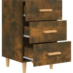 Natteskab - Eksklusivt Hus - Røget Eg - 3 skuffer - Ingeniørtræ 40x40x66 cm Røget eg