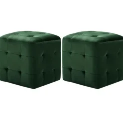 Nattieborde - Maison Exclusive - 2 stk - Grøn - Velourstof - 30x30x30 cm Grøn