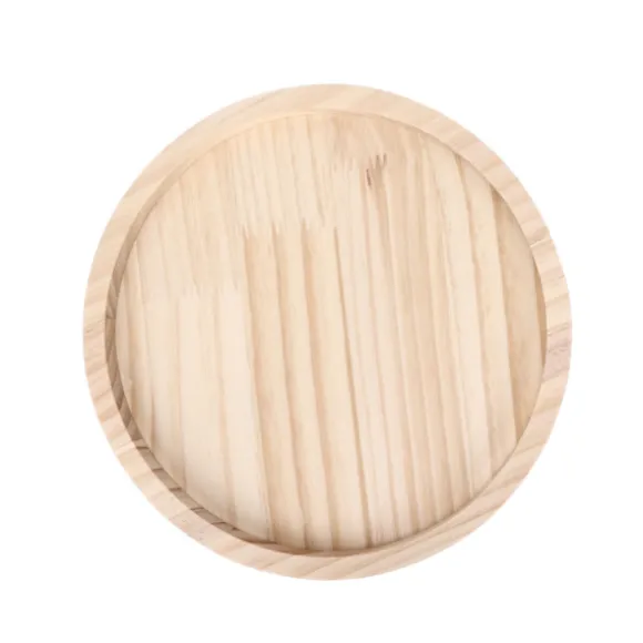Naturlig Bambus Clip-On Bakke 25cm Rund Sofa Armlænsbord til Snacks Kaffe Te Fjernbetjening